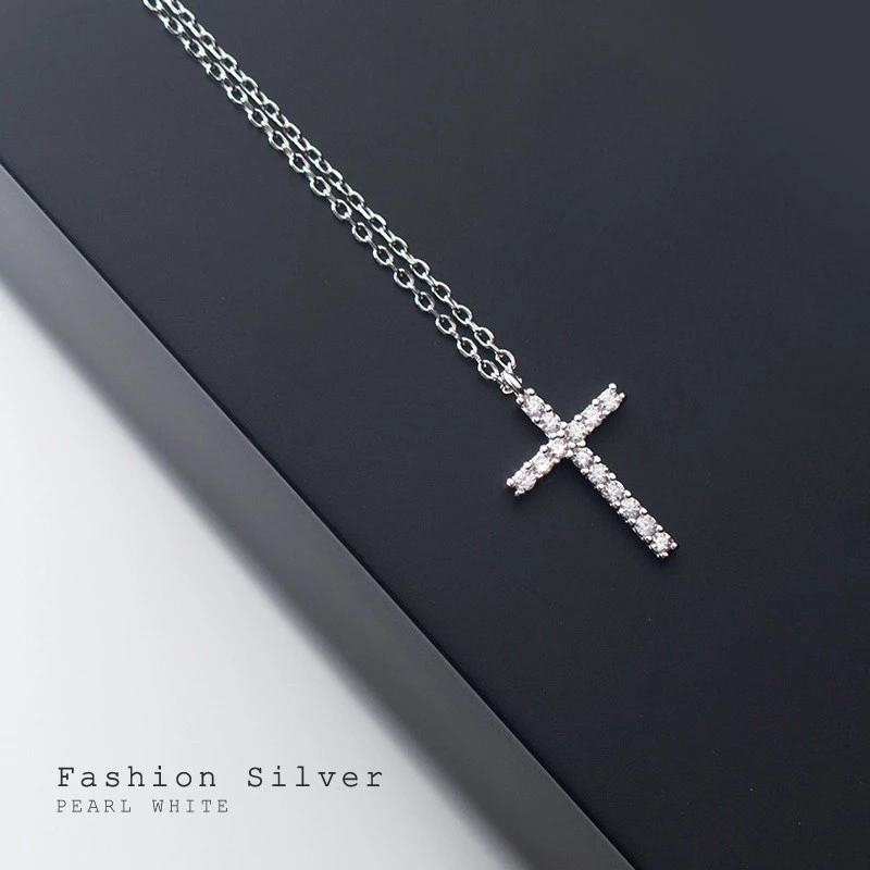 Dây chuyền bạc nữ S925 Thánh Giá Đính Đá Asimi The Cross DC43 5