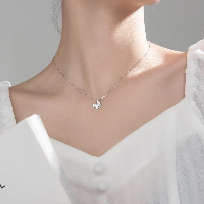 Dây chuyền bạc nữ cánh bướm đính đá nhỏ Asimi Butterfly Line DC19 7