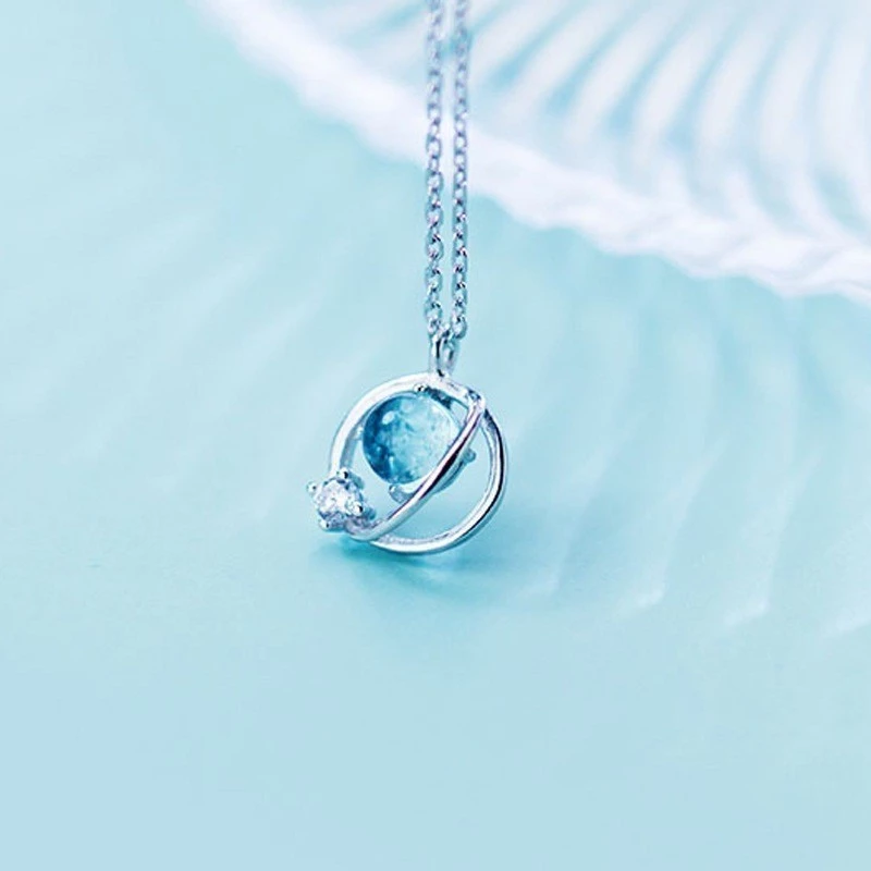 Dây chuyền bạc đính đá Ocean đơn giản Asimi Ocean Line DC05 8