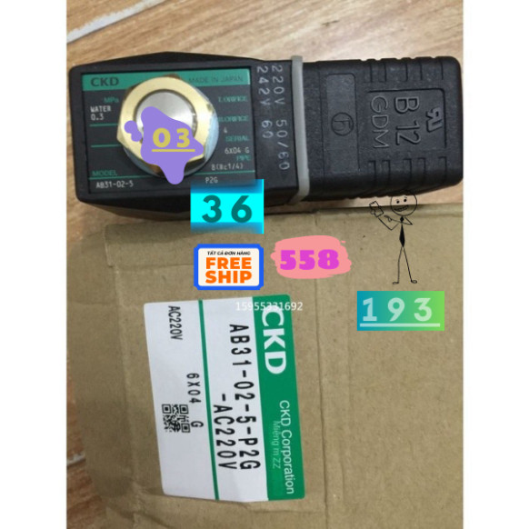 Van Điện Từ CKD AB41-03-1-02E DC24V, AB41-03-2-02E DC24V, AB41-03-3-02E DC24V, AB41-03-4-02E DC24V, 
