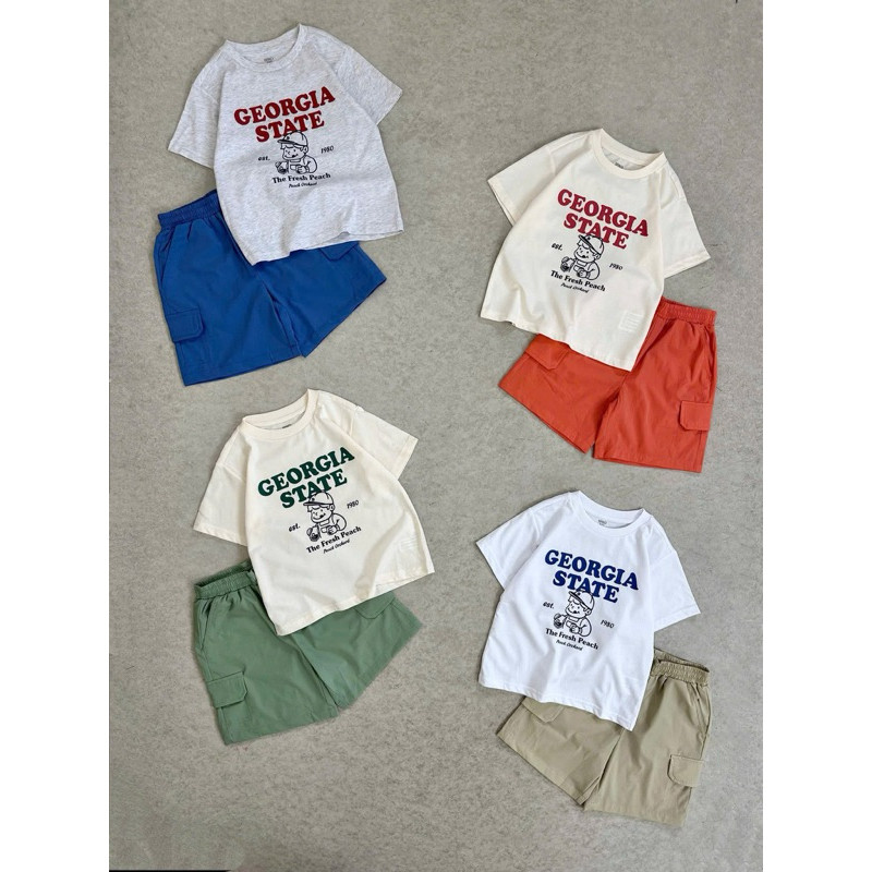 Bộ thun chữ GEORGIA unisex cho bé