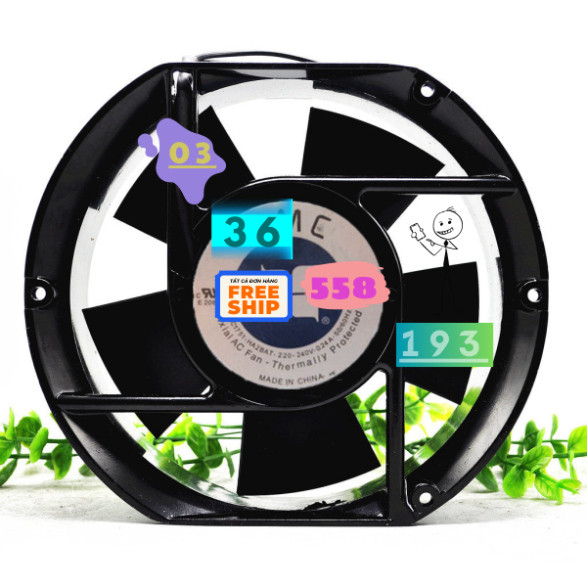 Quạt Mát Đường Kính 17Cm 5 Cánh 220V, Công Suất 0.24A - Mẫu JMC1751-HA2BAT của Hãng JMC hàng mới
