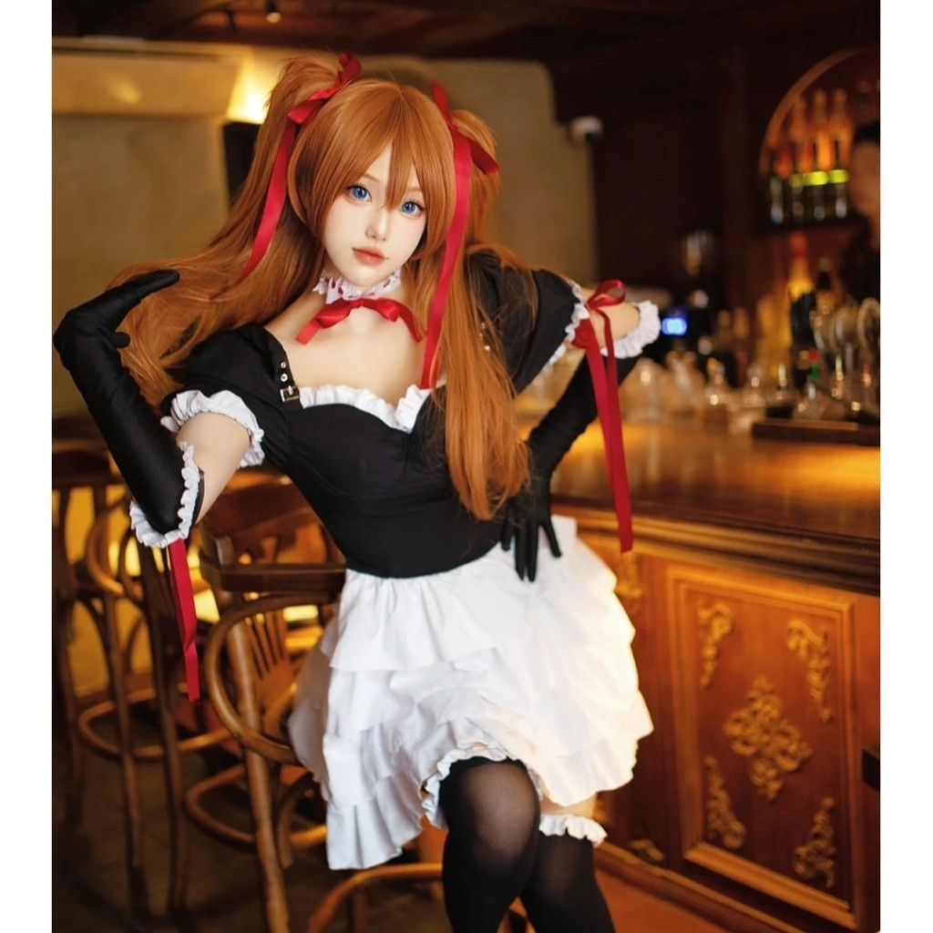Evangelion Thế Kỷ Mới EVA Asuka Gothic cosplay Quần Áo lolita Váy Lolita