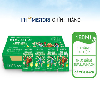  Giảm 30%-HSD 19.1.2026  Thùng 48 hộp thức uống Sữa Lúa mạch Có Yến mạch TH true CHOCOMALT MISTORI 180 ml  180 ml x 48  