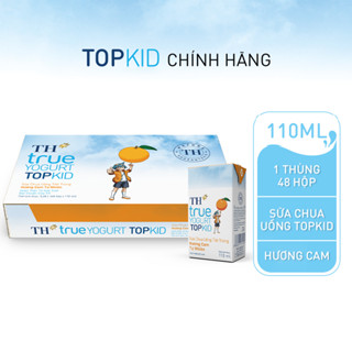 Thùng Sữa Chua Uống Tiệt Trùng TH true YOGURT TOPKID milk Hương Cam 110ml (48 Hộp)