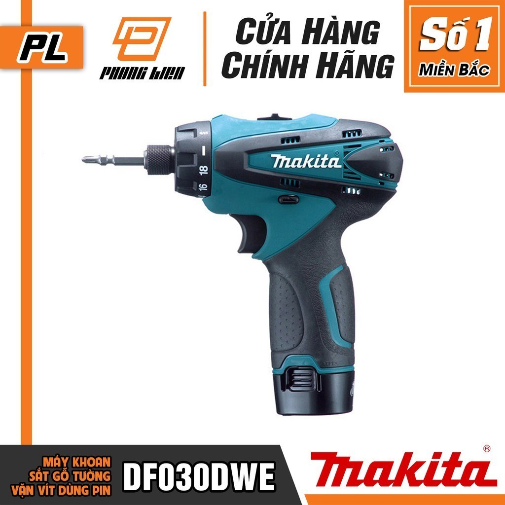 Máy Khoan Bắt Vít Makita DF030DWE (10.8V-1.3AH) - Hàng Chính Hãng