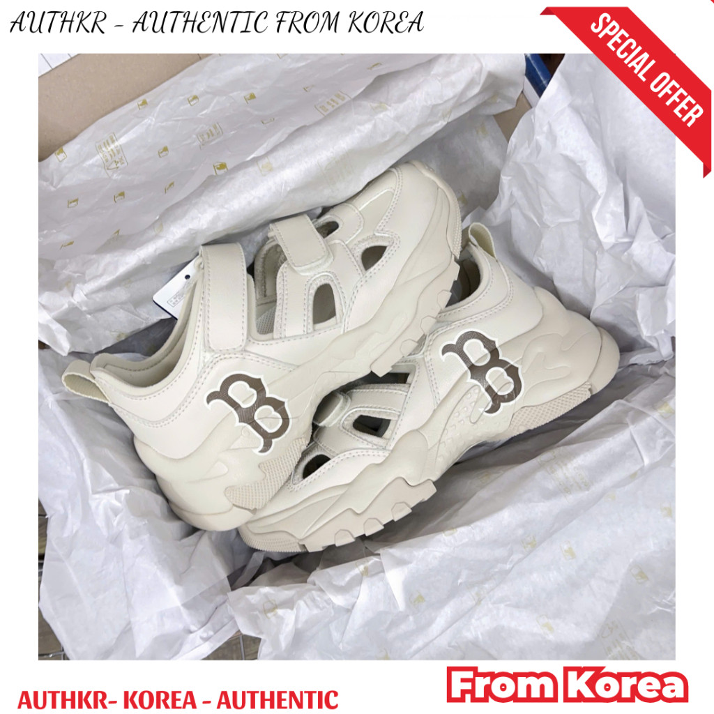 [AUTH] Giày MLB Chunky Mask LA, Boston kem chính hãng MLB