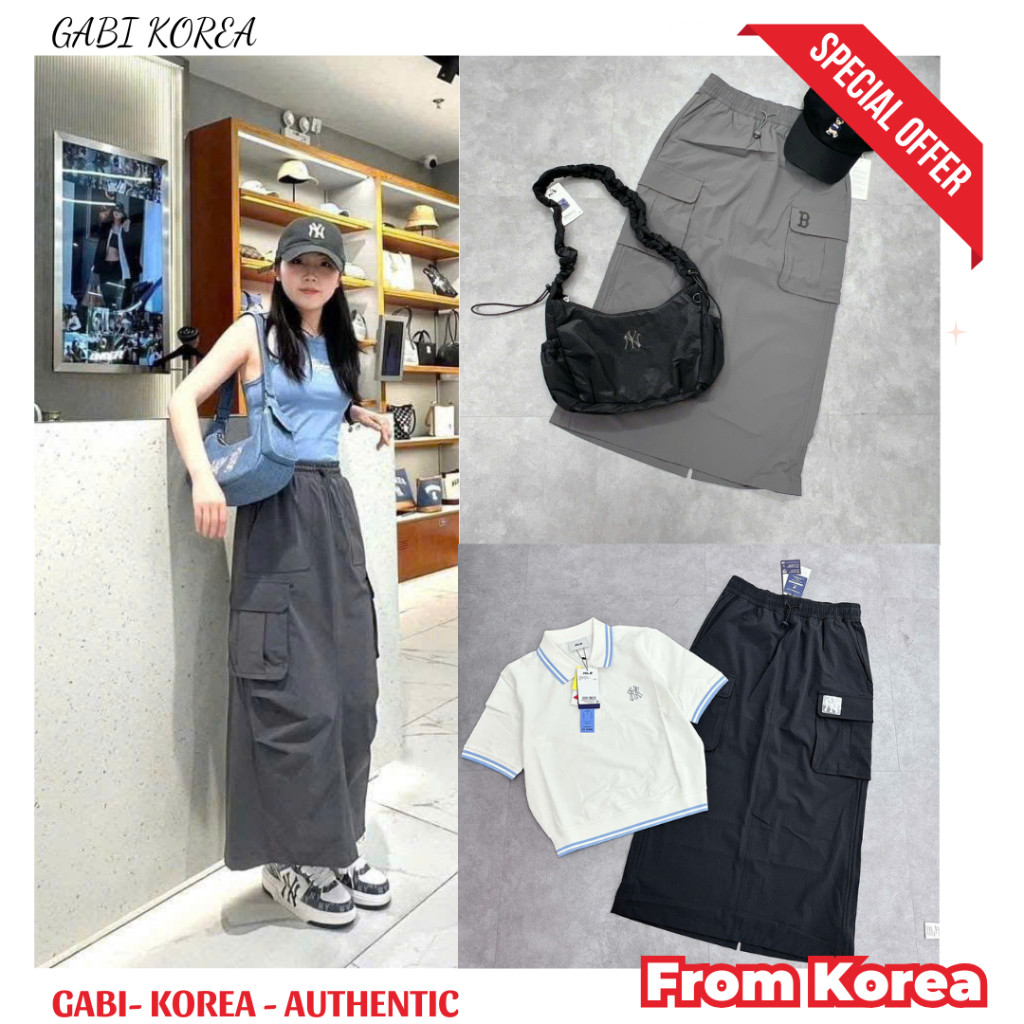 [Auth] Chân váy MLB Basic Goff Core Nylon NY/ áo Polo croptop Women's Collar MLB chính hãng