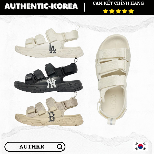 [Auth] Dép Sandal MLB Chunky Logo NY/LA/B - MLB CHÍNH HÃNG - 3ASDCSS33