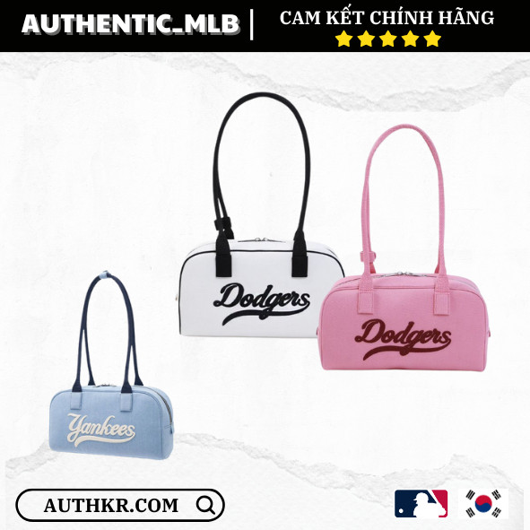 [Auth] Túi MLB Denim Varsity Cursive Los Angeles Dodgers - MLB CHÍNH HÃNG - 3ABQL054N