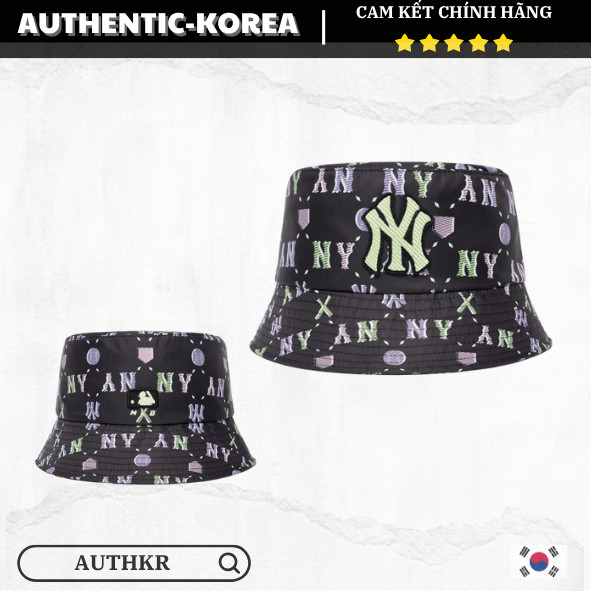 [Auth] Mũ Bucket MLB Summer mono Logo NY - MLB CHÍNH HÃNG - 3AHTM0523