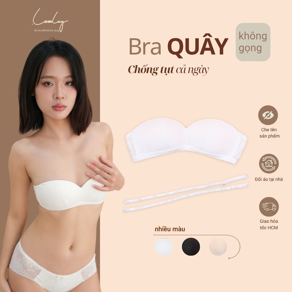 Áo Ngực LAMLUY Thiết Kế Bra Quây Không Gọng, Chống Tuột Không Dây