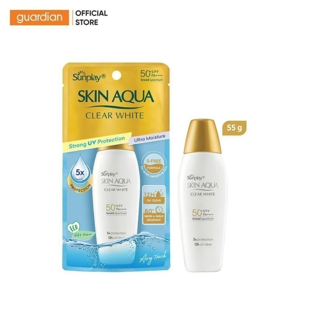 Sữa Chống Nắng Hỗ Trợ Dưỡng Da Trắng Mịn Sunplay Skin Aqua Clear White Spf50+ Pa++++ Guardian 55gr | BigBuy360 - bigbuy360.vn