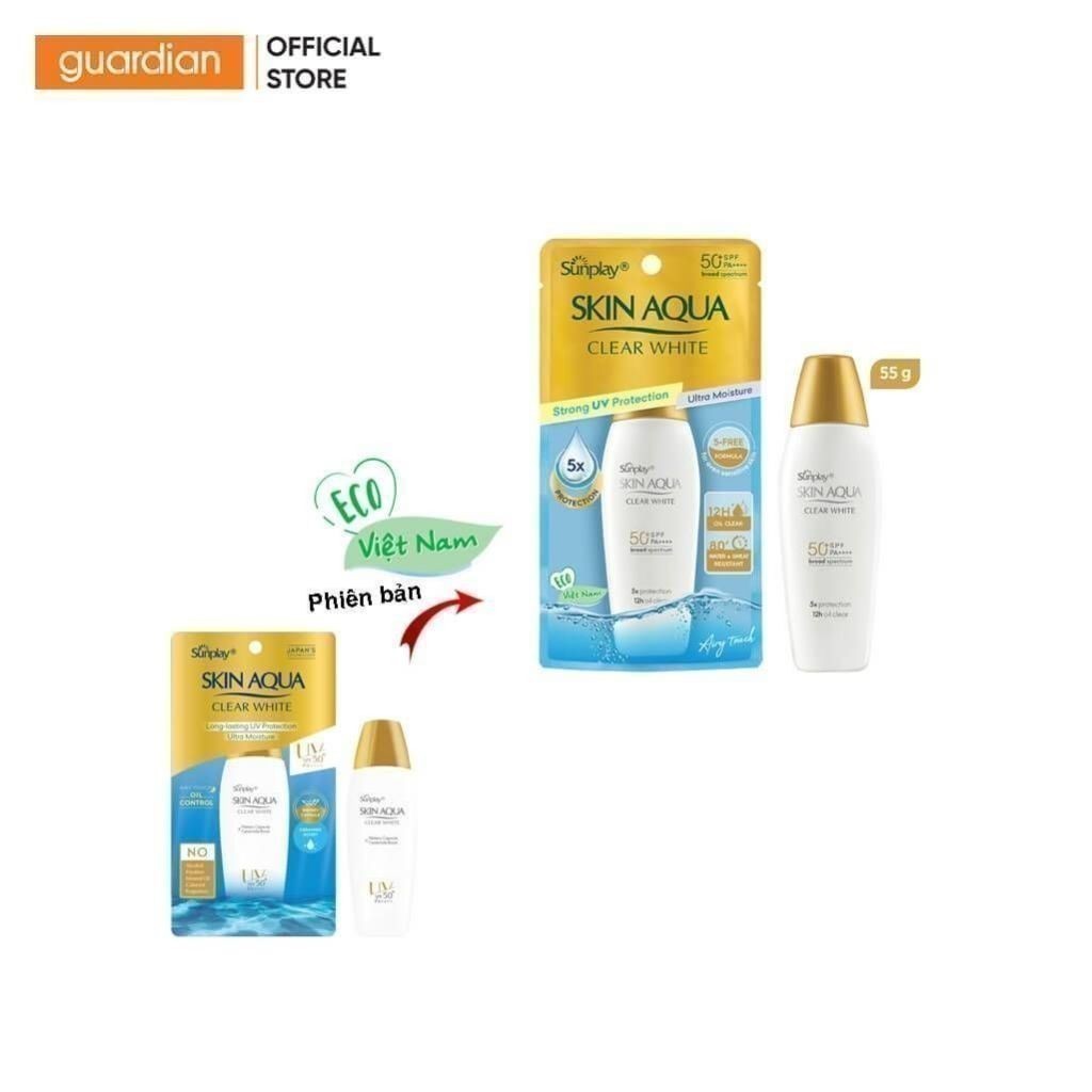 Sữa Chống Nắng Hỗ Trợ Dưỡng Da Trắng Mịn Sunplay Skin Aqua Clear White Spf50+ Pa++++ Guardian 55gr | BigBuy360 - bigbuy360.vn
