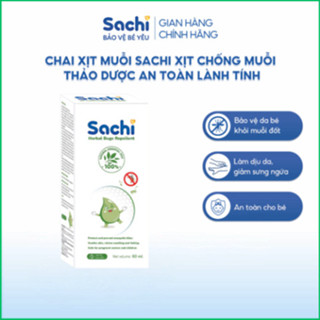 Xịt Chống Muỗi SACHI Thảo Dược An Toàn Lành Tính Chai 100ml Bảo Vệ Da Khỏi Muỗi An Toàn Cho Bé