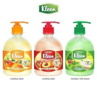  Combo 3 Nước rửa tay Kleen diệt khuẩn và dưỡng ẩm chiết xuất từ thiên nhiên 500ml chai 