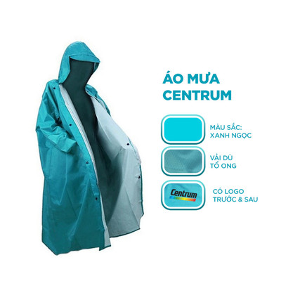 [Quà tặng không bán] Áo mưa Centrum vải dù tổ ong