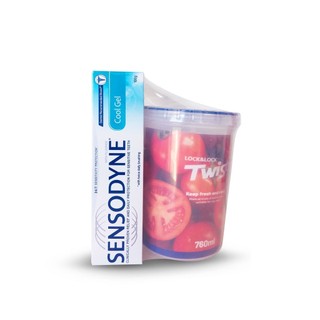 Combo 2 Kem đánh răng Sensodyne Cool Gel 100g/tuýp, tặng Hộp Lock & Lock Twist