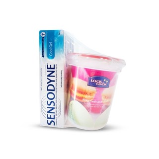 Combo 2 kem đánh răng sensodyne cool gel 100g/tuýp, tặng hộp lock& lock 500ml