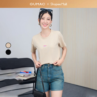 Áo thun nữ GUMAC thêu và in hoa  ATE06016