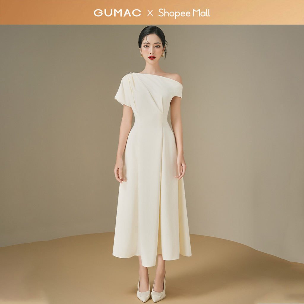 Đầm nữ GUMAC lệch vai  DE06028