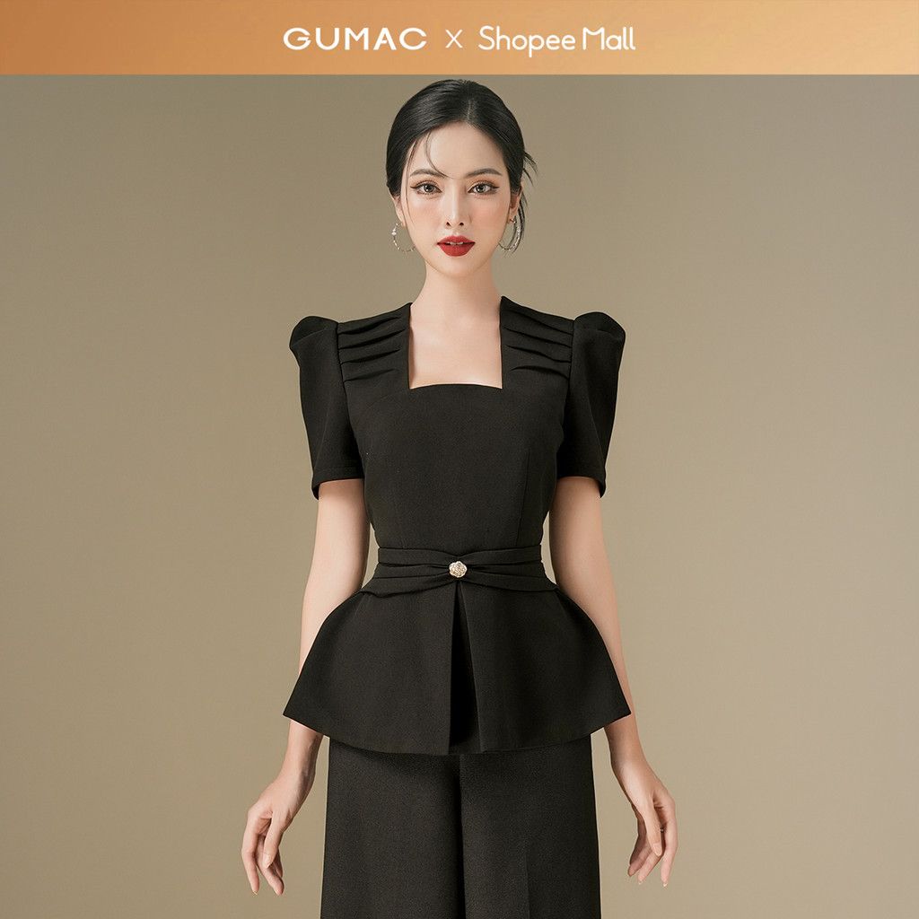 Áo peplum xếp ly cổ  AE06083
