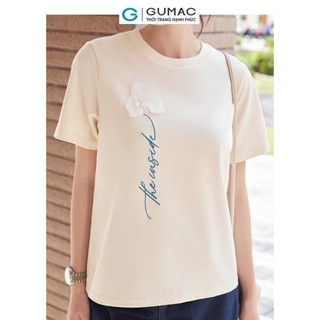 Áo thun nữ GUMAC đính hoa lan  ATE08038