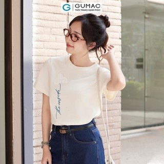 Áo thun nữ GUMAC đính hoa lan  ATE08038
