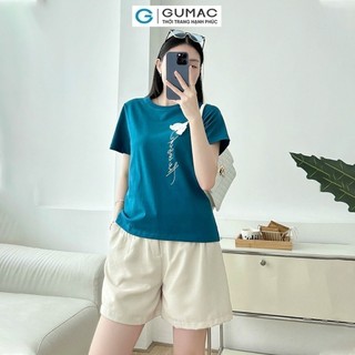 Áo thun nữ GUMAC đính hoa lan  ATE08038
