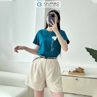 Áo thun nữ GUMAC đính hoa lan  ATE08038