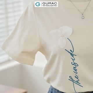 Áo thun nữ GUMAC đính hoa lan  ATE08038