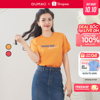 Áo thun nữ GUMAC in chữ  ATE01007