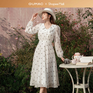 Đầm nữ GUMAC A xòe bâu kiểu  DE01053