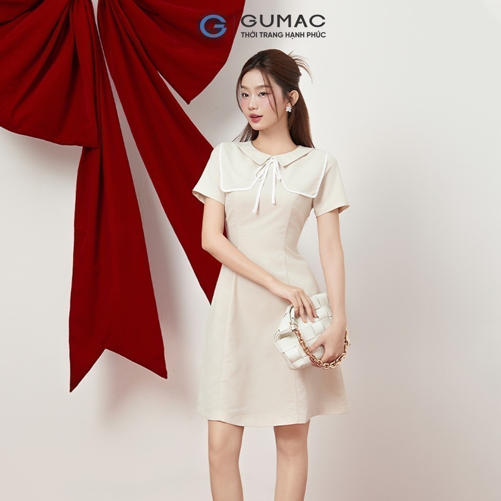 Đầm A kiểu phối viền thời trang GUMAC LDE1204 | BigBuy360 - bigbuy360.vn