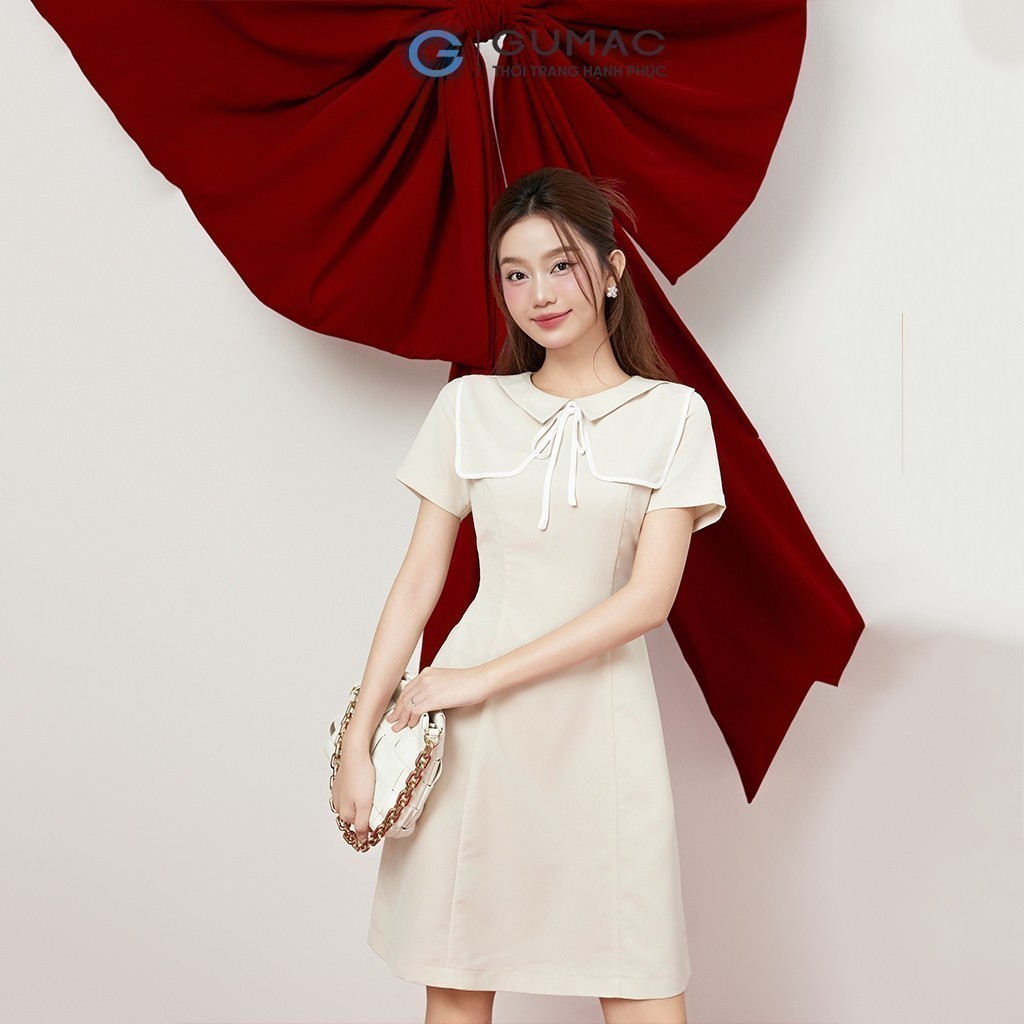 Đầm A kiểu phối viền thời trang GUMAC LDE1204 | BigBuy360 - bigbuy360.vn