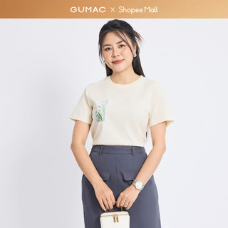 Áo thun in hoa lan thời trang GUMAC ATE08037
