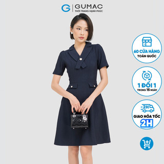 Đầm nữ GUMAC cổ chéo cách điệu  DD04060