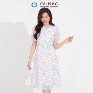 Đầm nữ GUMAC cổ bèo nhún  DD05087
