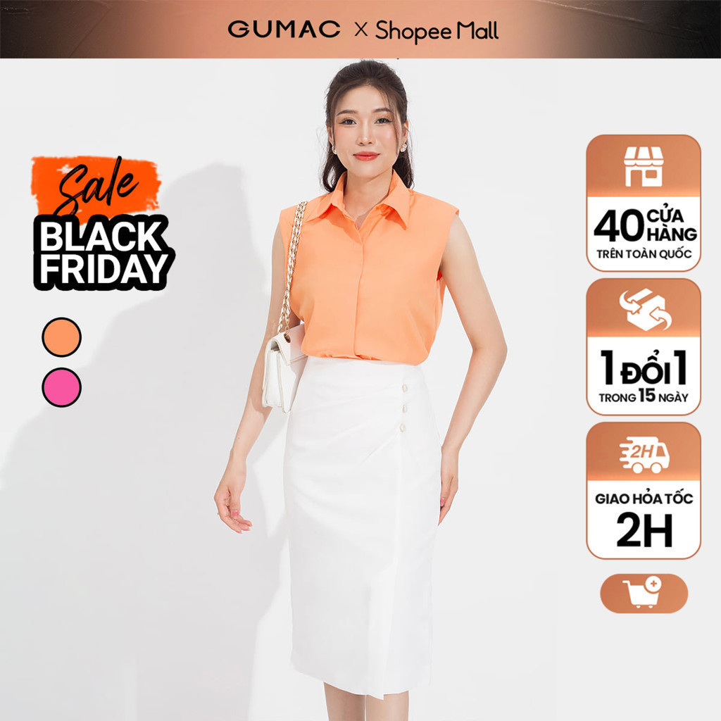 Áo kiểu nữ GUMAC độn vai  AD05011