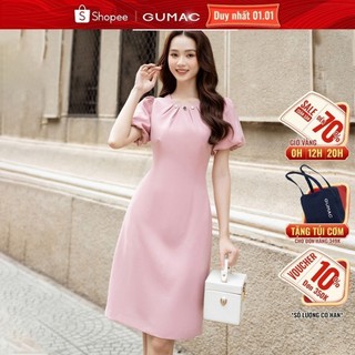 Đầm nữ GUMAC dáng suông tay kiểu thanh lịch  DD03063