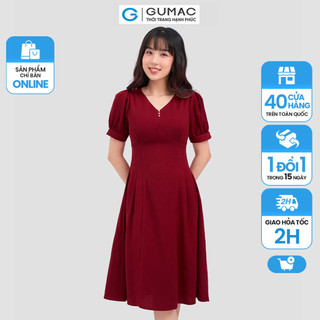 Đầm nữ GUMAC kiểu nút ngọc  DC12070