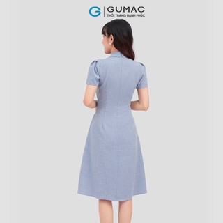 Đầm nữ GUMAC pen eo nút bọc  DC12004