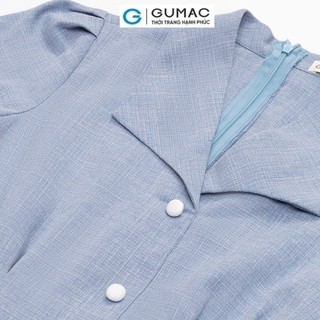 Đầm nữ GUMAC pen eo nút bọc  DC12004