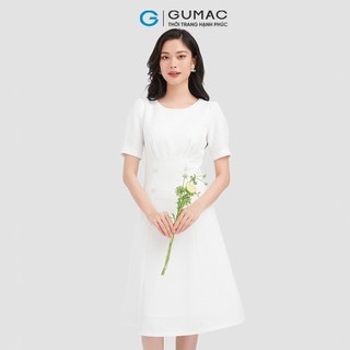 Đầm nữ GUMAC A xếp ly ngực  DC10080