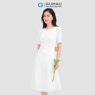 Đầm nữ GUMAC A xếp ly ngực  DC10080