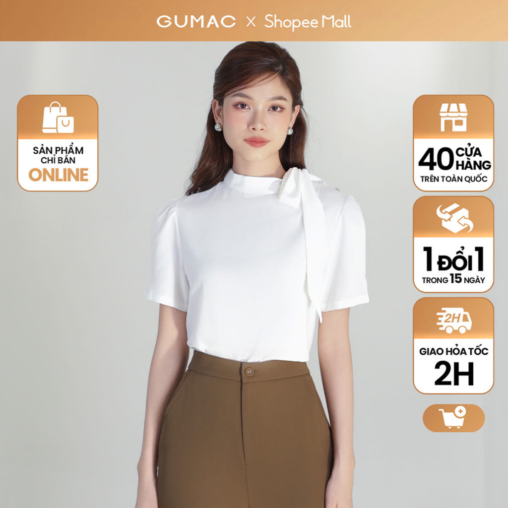 Áo kiểu nữ GUMAC thắt nơ  LAE0309