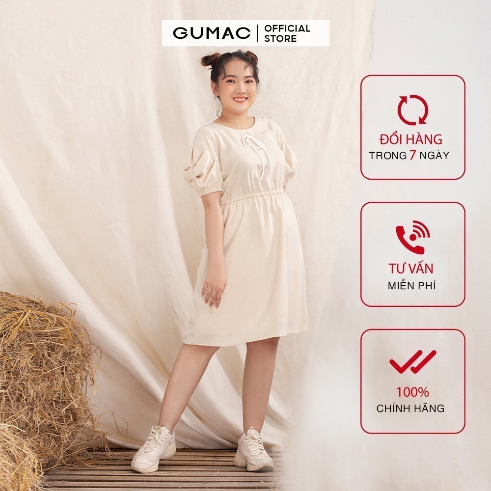 Đầm suông nữ GUMAC oversize 4 nút bọc DA10121 