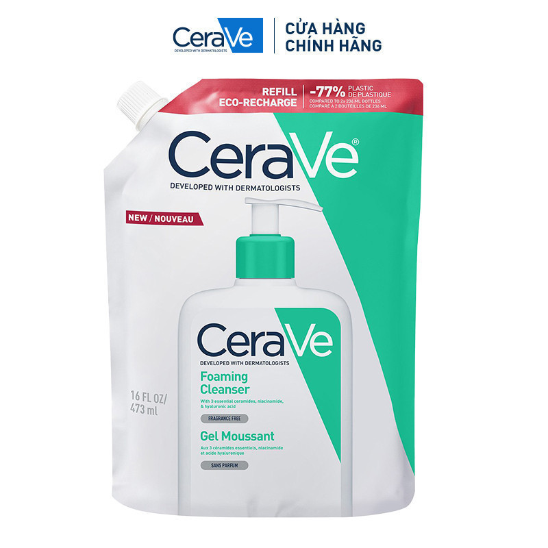 Túi refill sữa rửa mặt giúp làm sạch sâu và kiềm dầu Cerave Foaming Cleanser 473ML | BigBuy360 - bigbuy360.vn