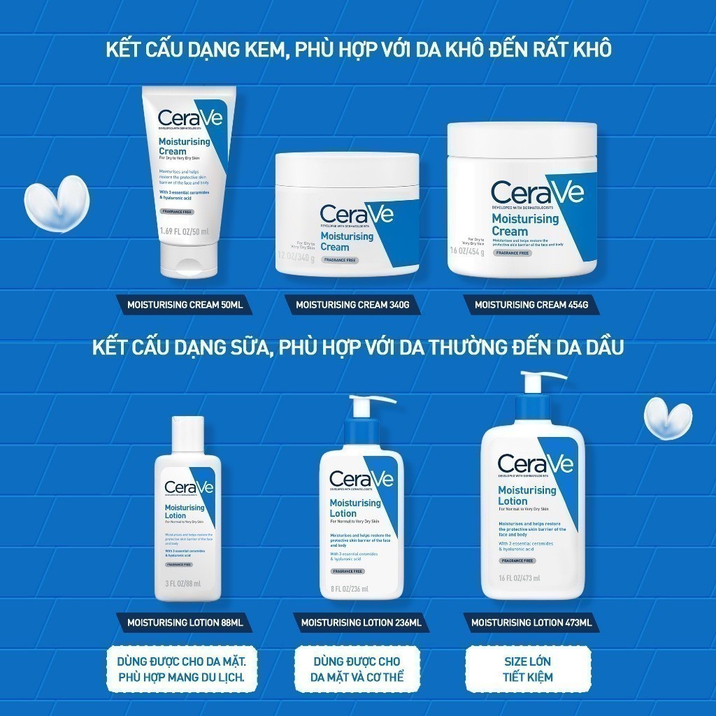 Kem dưỡng ẩm phục hồi chuyên sâu và giữ da ẩm mịn suốt 48H CERAVE MOISTURISING CREAM 50ML | BigBuy360 - bigbuy360.vn