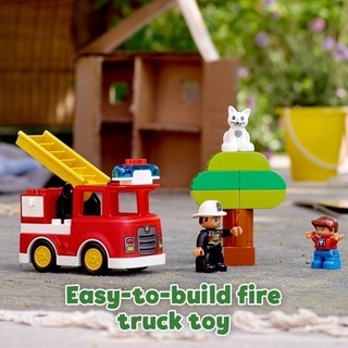 Lego duplo 10901 xe cứu hỏa của bé đồ chơi lắp ráp giao thông giáo dục